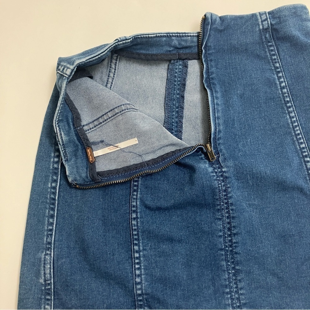 FREE PEOPLE back zip bodycon denim mini - Picture 3 of 6